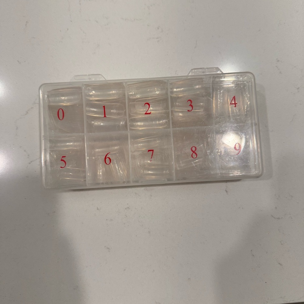 Clear Nail Tip Organizer with Clear Nails